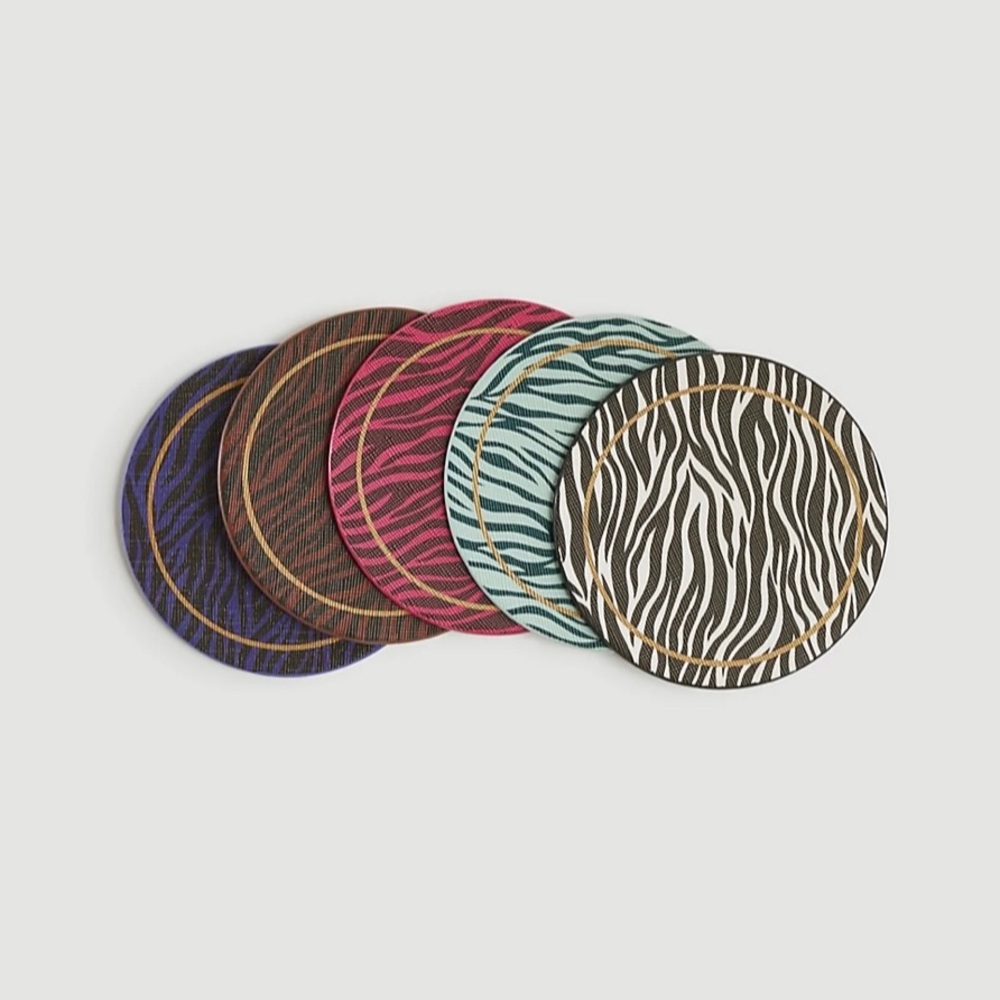 Ann Taylor zebra print coaster set